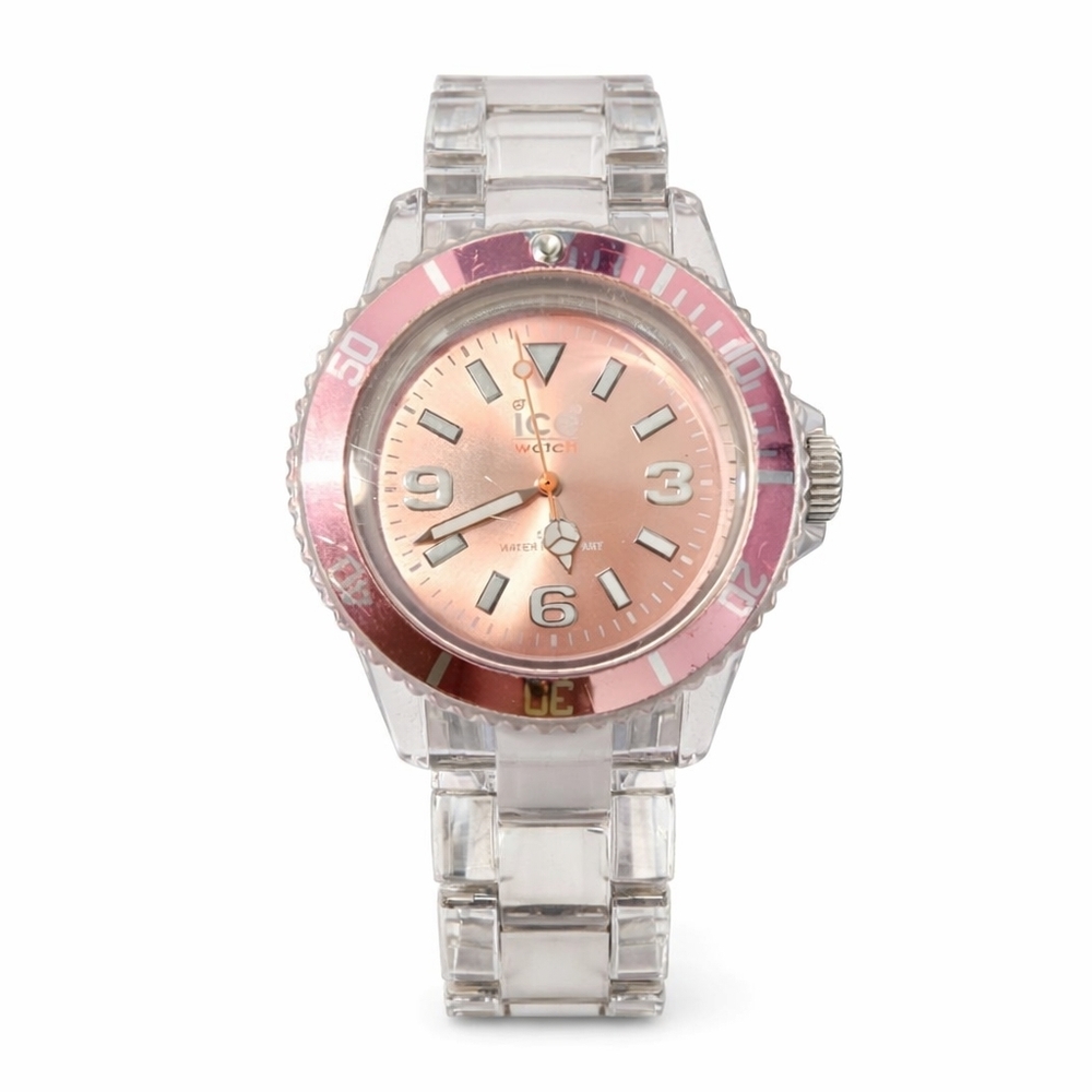 Ice watch clear with pink face